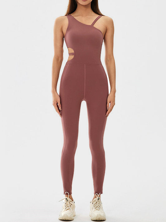 Cutout Asymmetrical Neck Jumpsuit